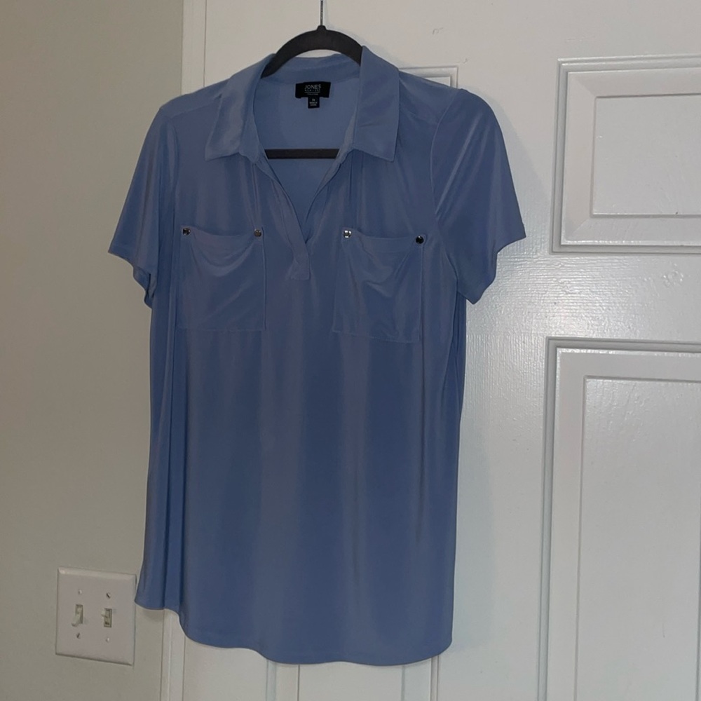 Light blue top